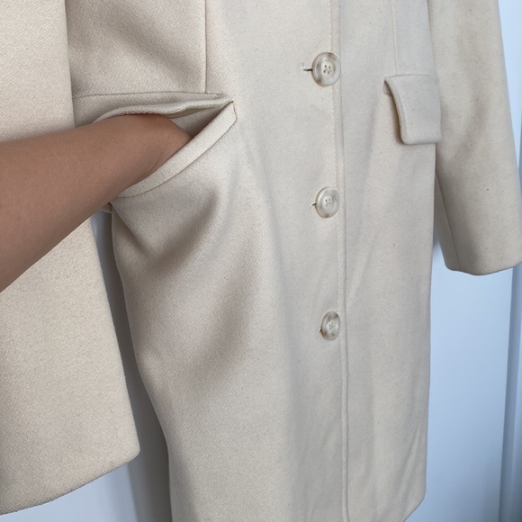 United Colors of Benetton Cream Pea Coat. - Picture 9 of 11